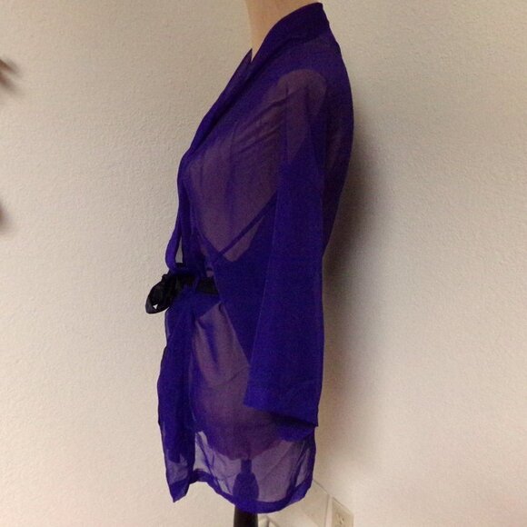 Vintage Victoria's Secret Gold Label Sheer Purple Robe - Picture 4 of 5
